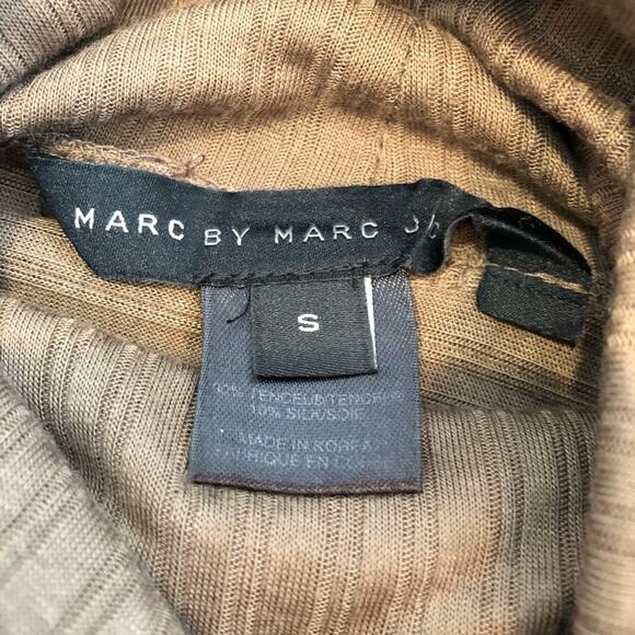 Marc by Marc Jacobs brown ribbed knit silk blend turtleneck top size Small - Picture 7 of 13